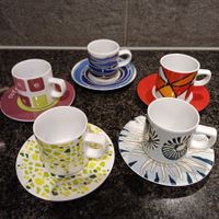 5er Set Espressotassen mit Untertellern
