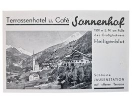 Prospekt Werbekarte Hotel Sonnenhof Heiligenblut 1950er