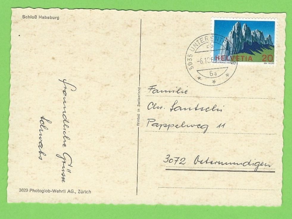 Ansichtskarten: Schloss Habsburg – Gebraucht aus Zürich von t24_de 1