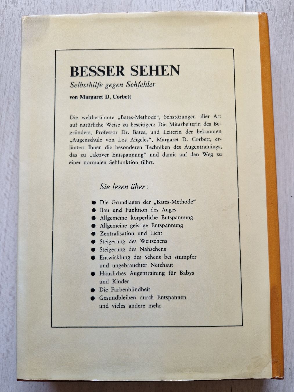 Libri: Besser sehen Selbsthilfe gegen Sehfehler, M.D. Corbett – Usato da Lyss venduto da pksuny 1