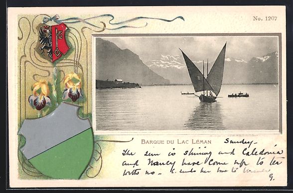 Ansichtskarten: Passepartout-Lithographie Lac Léman, Ba – Gebraucht aus Berlin von bartko-reher