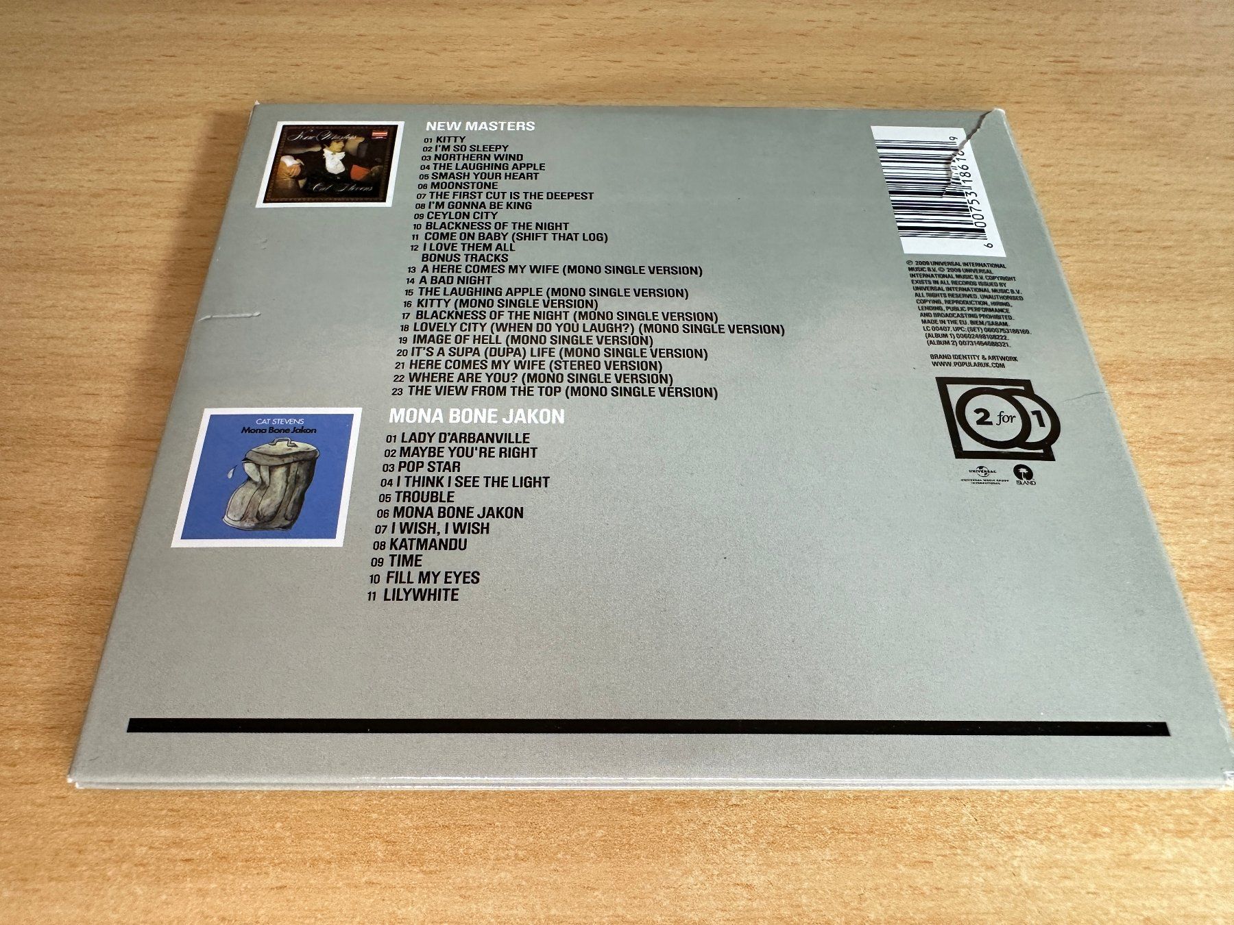 CD: Cat Stevens – New Masters + Mona Bone Jakon - 2 CD – Usato da Rikon im Tösstal venduto da Alpenmutz 1
