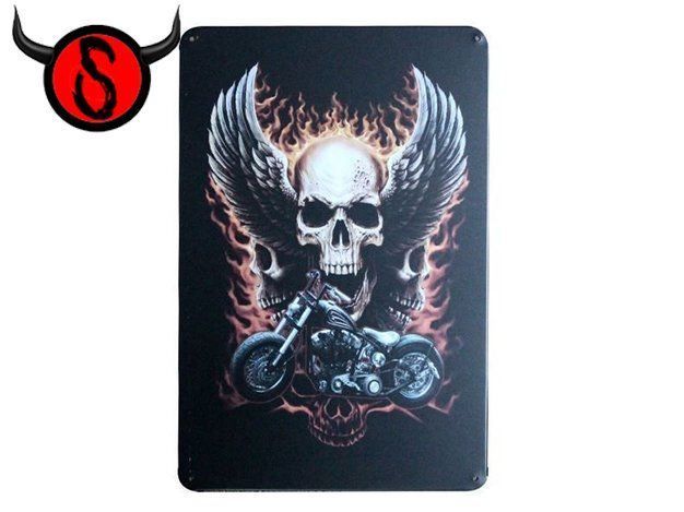 Schilder: Schild – Motorrad Skull – Neu und originalverpackt aus Buchs SG von Skullep