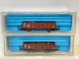 2x Rivarossi / Atlas 2468 offene Güterwagen der DB