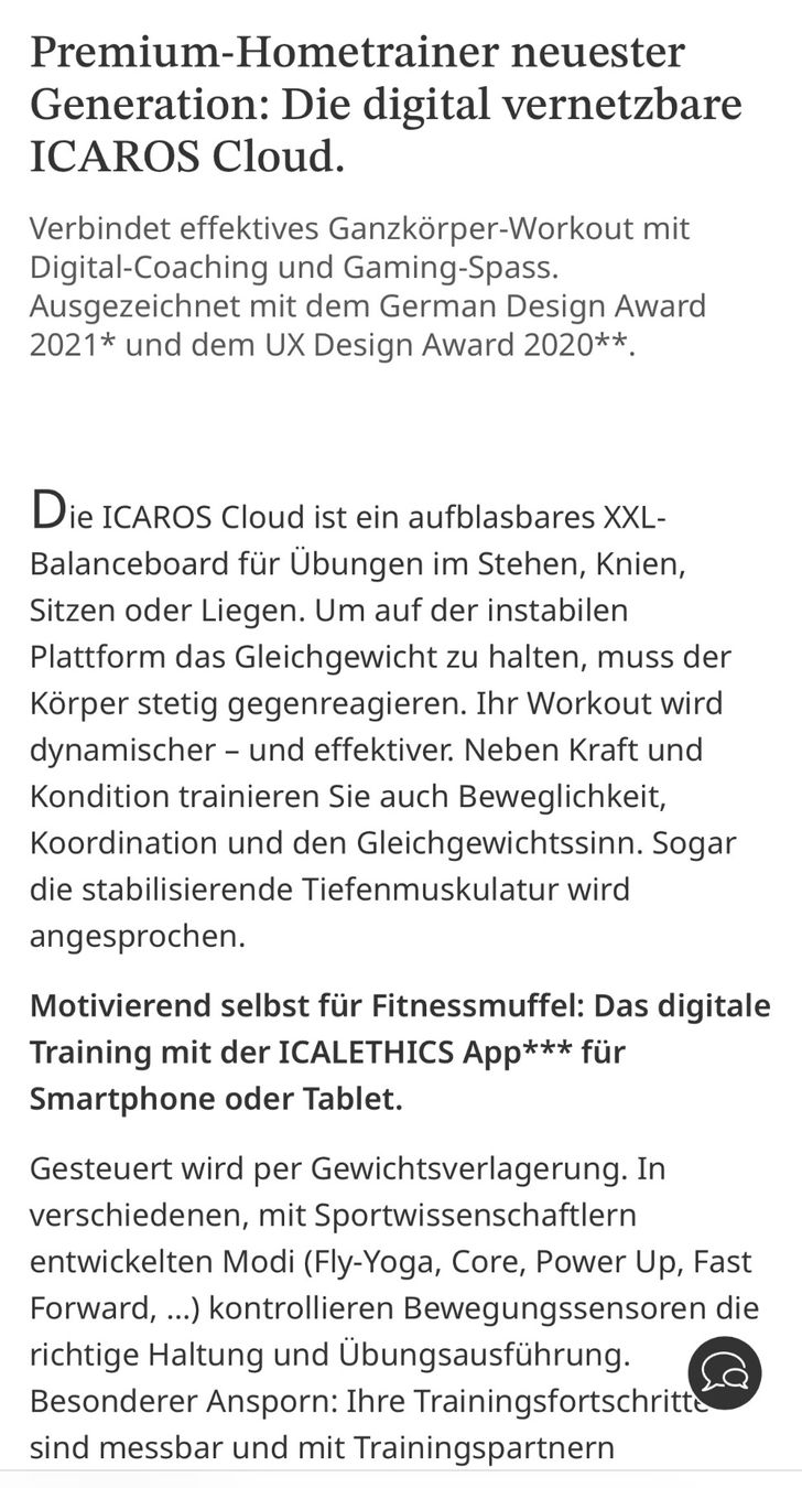 Hometrainer: ICAROS CLOUD | NEU | Balance Board | NP 1799.00 – Nuovo e nell'imballaggio originale da Willisau venduto da Uspoffette 1