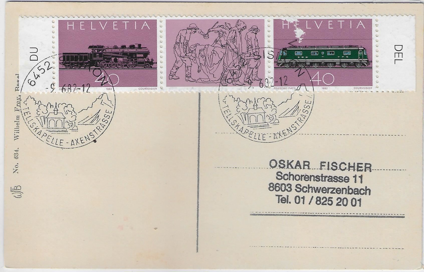 Cartes postales: Gotthardbahn und Axenstrasse - Litho – D'occasion à Ettingen par Kartenplanet 1