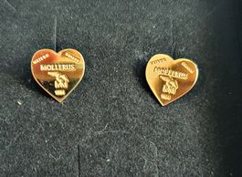Maison Mollers Herz Ohrstecker 18 Karat Gold, Handgefertigt!
