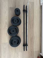 Langhantel-Set 40kg  2 Stangen + Hantelscheiben  Homegym