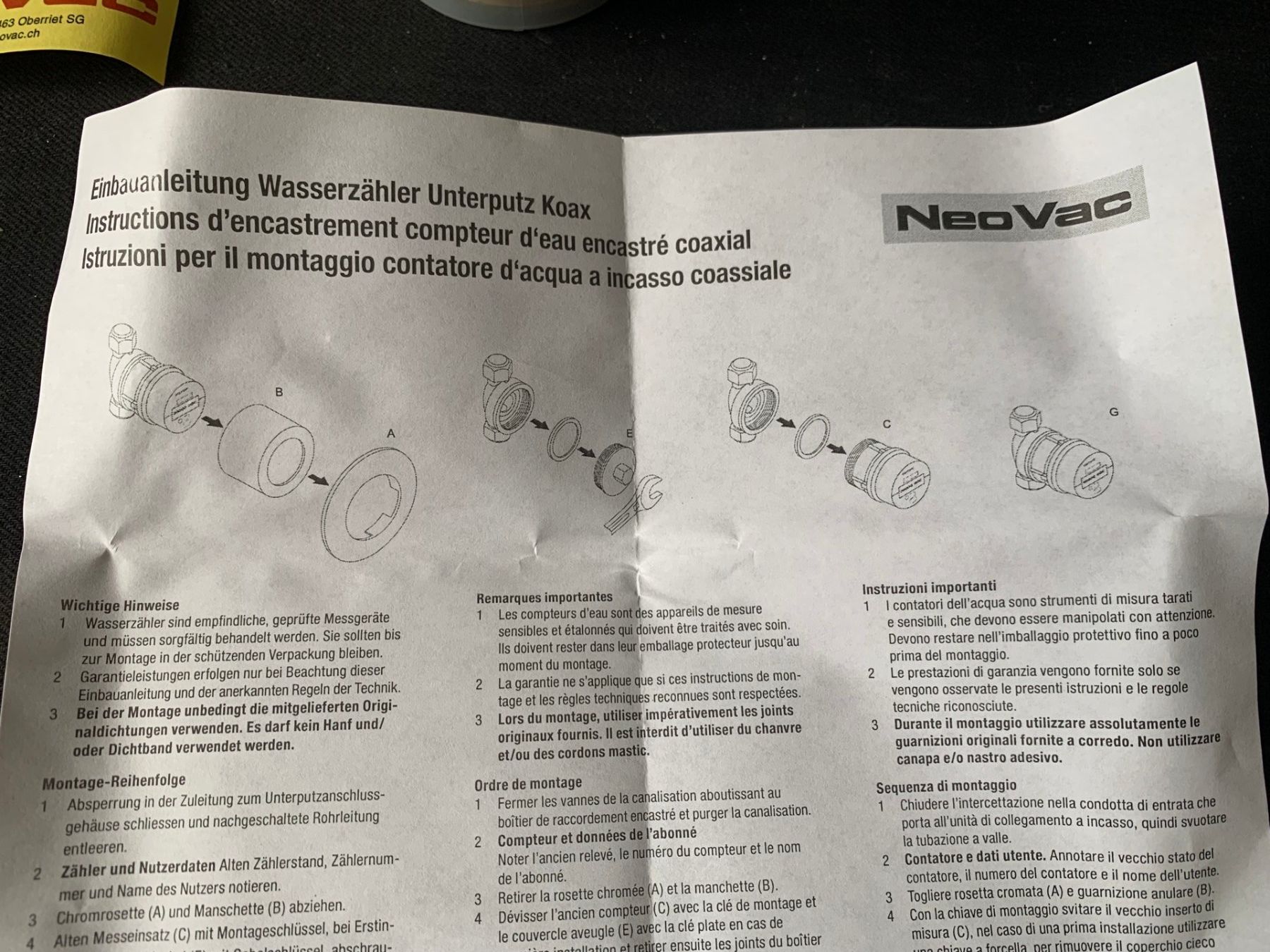Misurare: Neovac Wasserzähler Koaxial Messkapsel Unterputz – Nuovo e nell'imballaggio originale da Wallisellen venduto da zappenduster 7