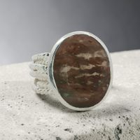 Statement Silber Ring 925 mit Rutilquarz Grösse 58