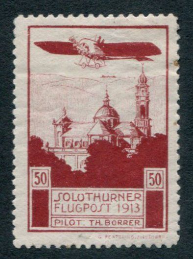 Alle Briefmarken: Vorläufer 1913** Flugpost XI Solothurn, ZS 250.00 – Gebraucht aus Rekingen AG von Iceman_xv