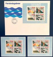1987 Norwegen Tag der Briefmarke FDC + Block 8 ** und ET