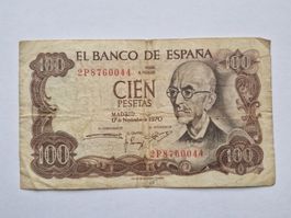 100 Pesetas Spanien 1970