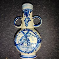 Delfter Blau Keramik Vase, Handarbeit, Holland Motiv