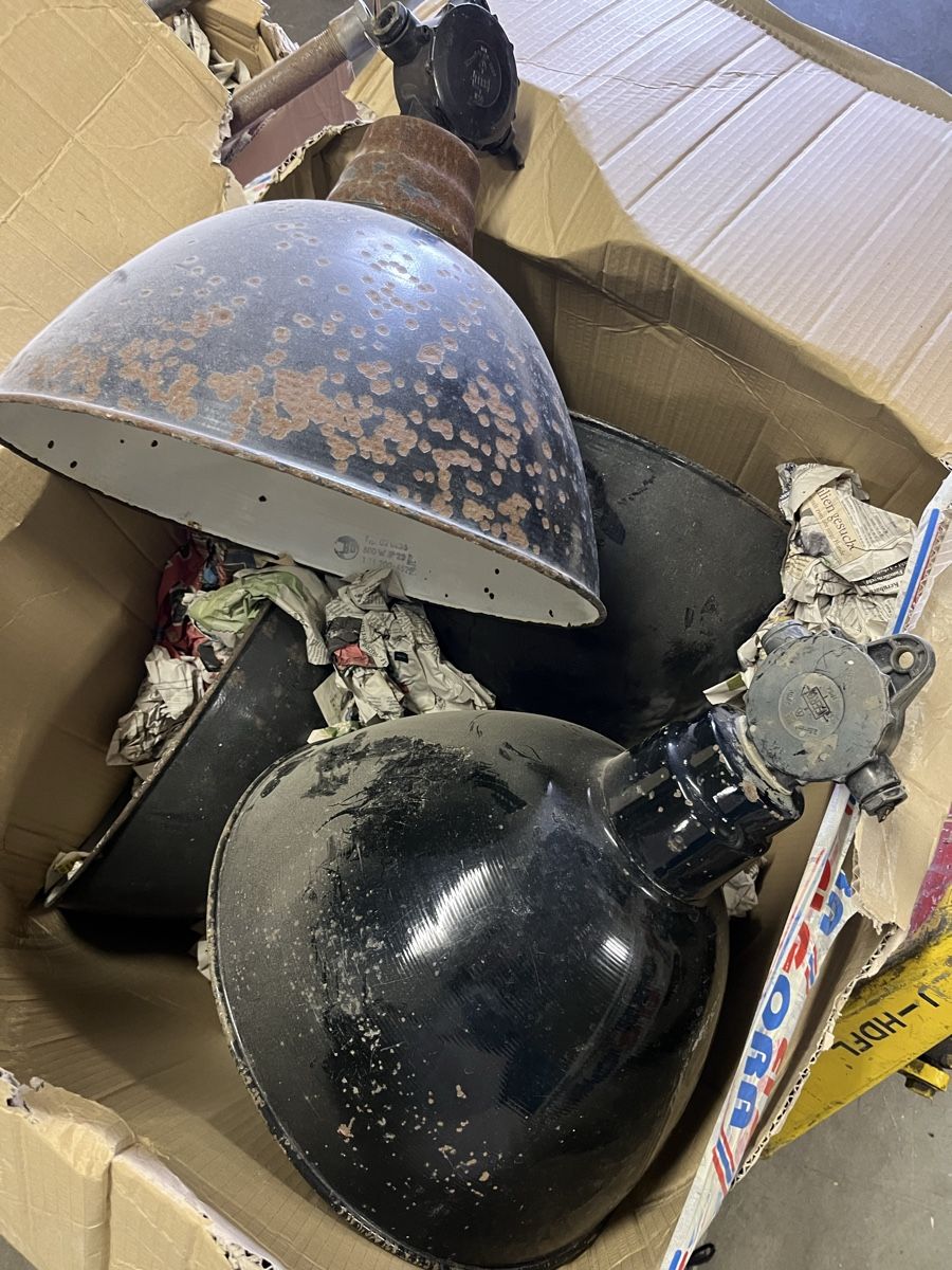 Lampade: 5 Stk. Industrielampen, Emaille, Vintage – Usato da zürich venduto da TischStuhlundBank 3
