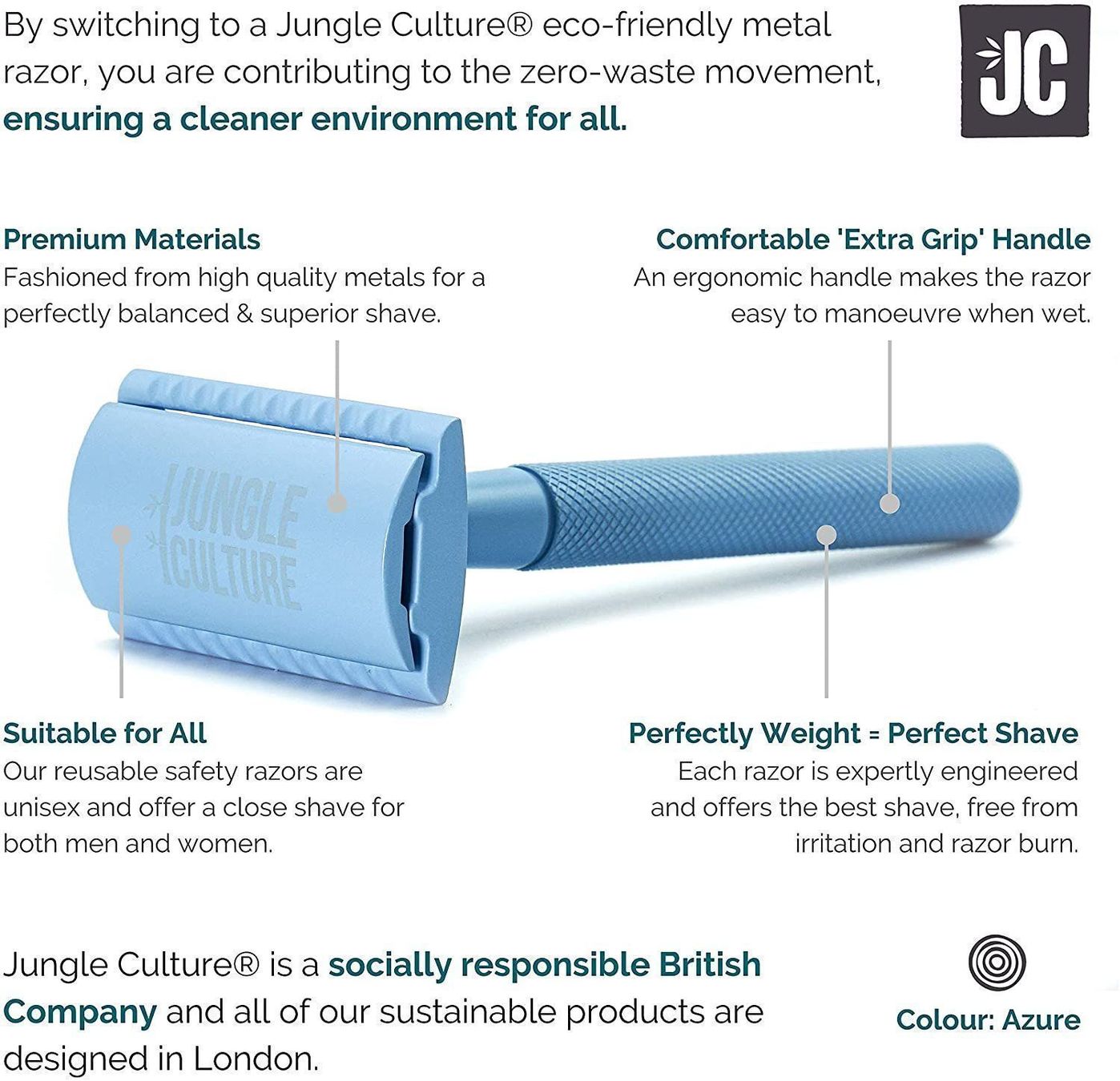 Rasoi & Lamette da barba: Wiederverwendbarer Rasierhobel in Blau – Nuovo e nell'imballaggio originale da Walenstadt venduto da Trend-24 5