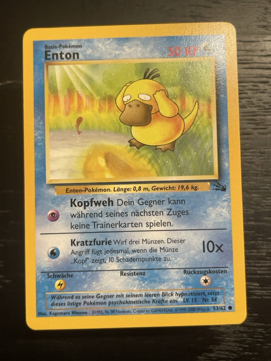 Pokémon Sammelbilder & Trading cards: Pokemon Enton 53/62 fossil common – Gebraucht aus Hugelshofen von Suimosa