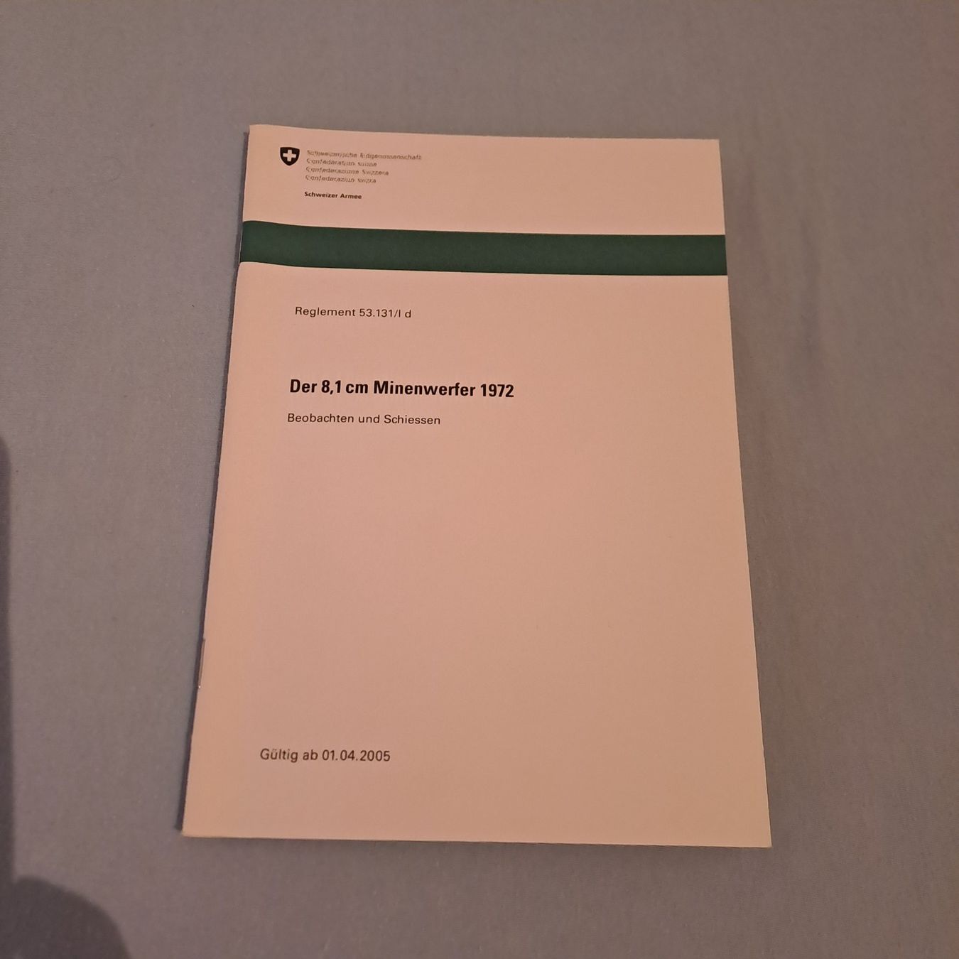 Livres: Der 8,1cm Minenwerfer 1972 – D'occasion à Gipf-Oberfrick par Mig_29