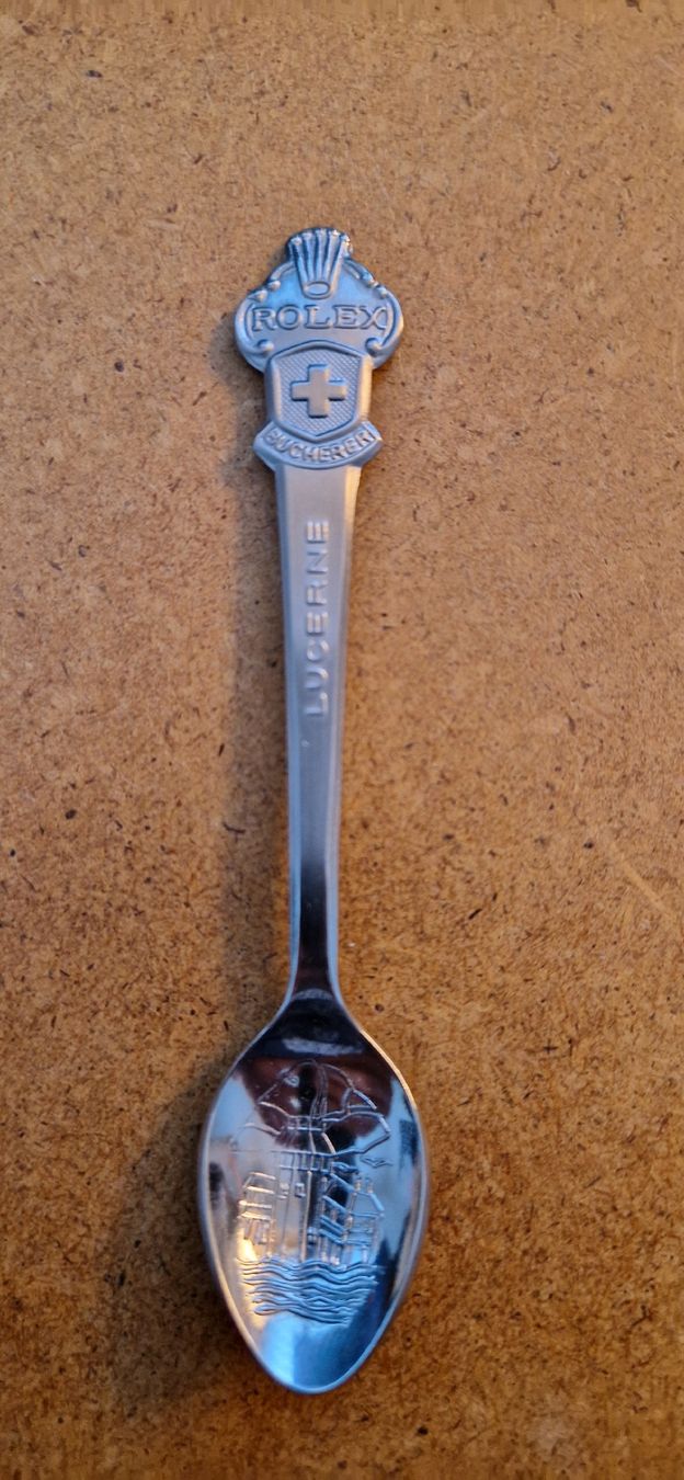 Cucchiai: Souvenir Löffel Rolex Bucherer Luzern – Usato da Nunningen venduto da Alpinev6gt