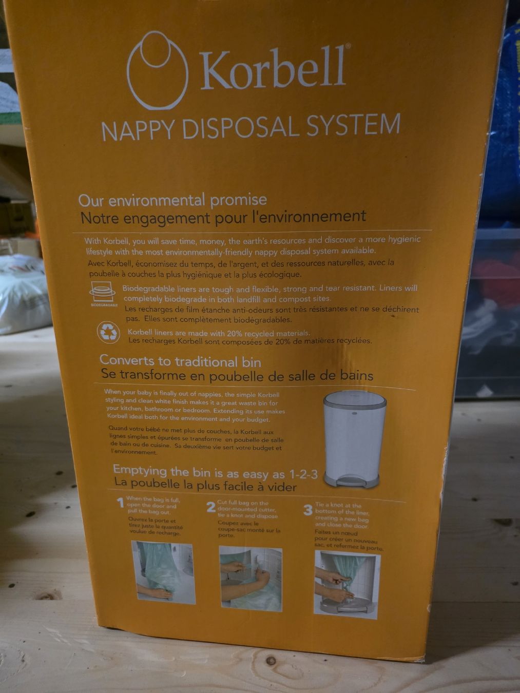 Poubelles: Windeleimer korbell – Neuf avec emballage d'origine à Thundorf par AMT82 2