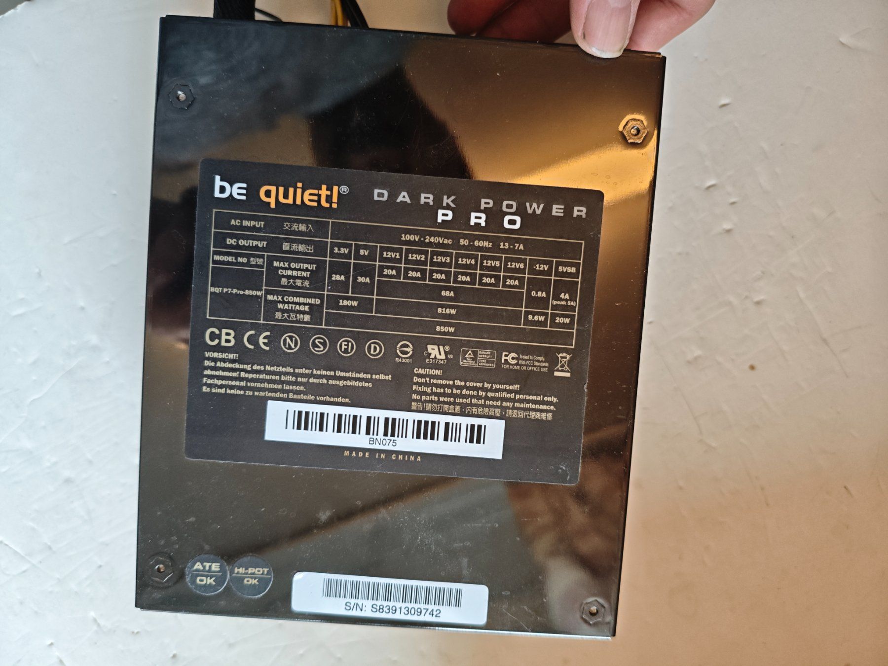 beQuiet! Componenti elettronici: be quiet! DARK POWER PRO 850W – Usato da Dübendorf venduto da tho_v2cs