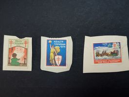 1923/24 + 27, USA - Weihnachtsmarken mit Abart (1927)
