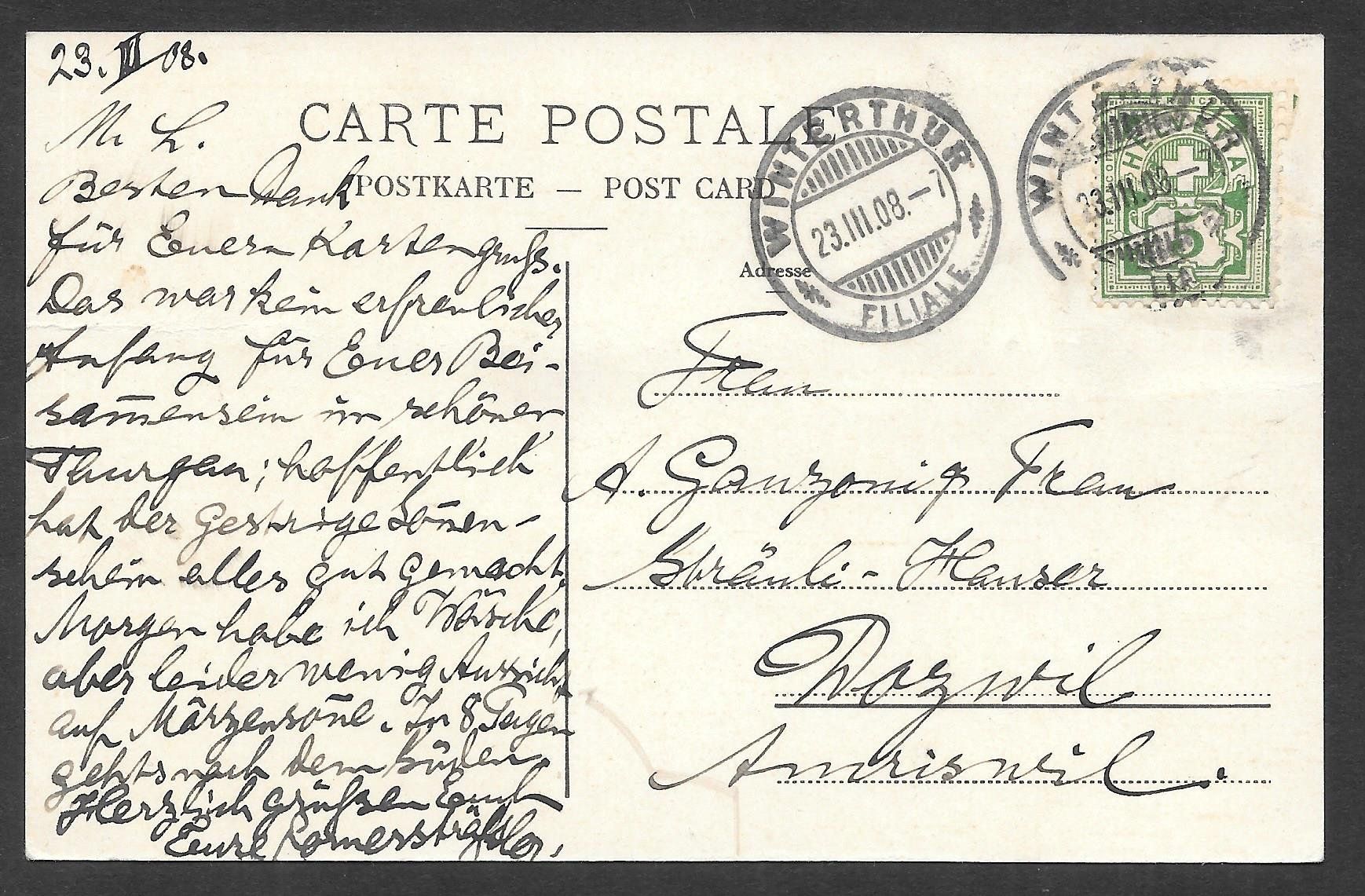 Cartes postales: Winterthur Römerstrasse 1 – D'occasion à Olten par clotaldi 1