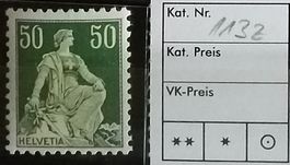 W) 113z, Sitzende Helvetia postfrisch Kt. 50.-