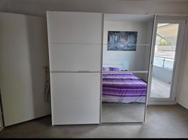 Kleiderschrank weiss mit Spiegeln 203x65x236cm guter Zustand
