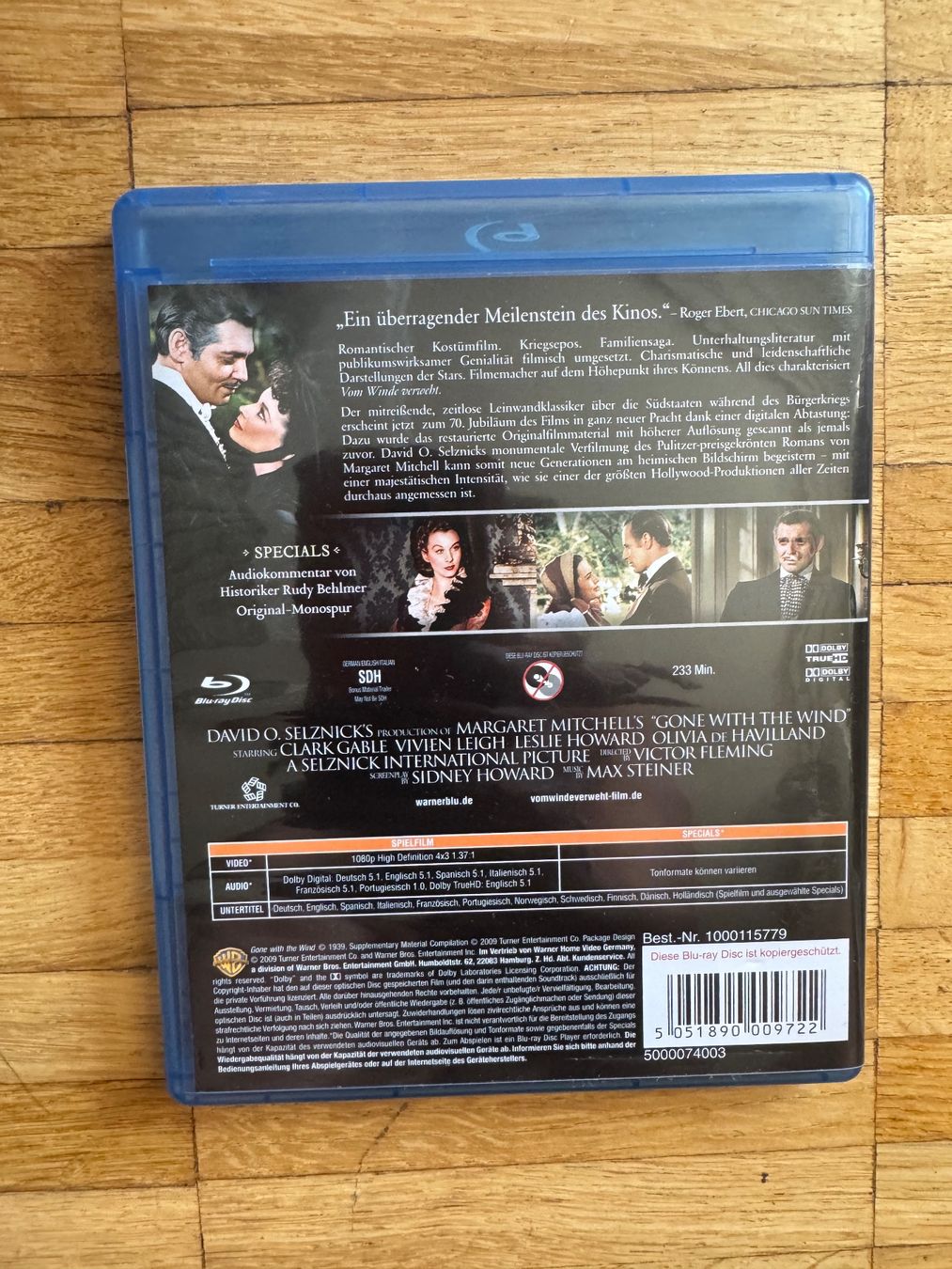Tutti i DVDs: VOM WINDE VERWEHT  (BLU-RAY) – Usato da Basel venduto da san_2qlq 1