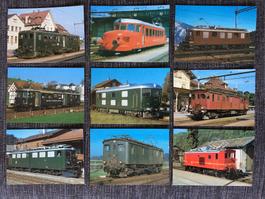 9 Stk. AK Ansichtskarte Lok Triebwagen SBB BLS etc. NEU Lot1
