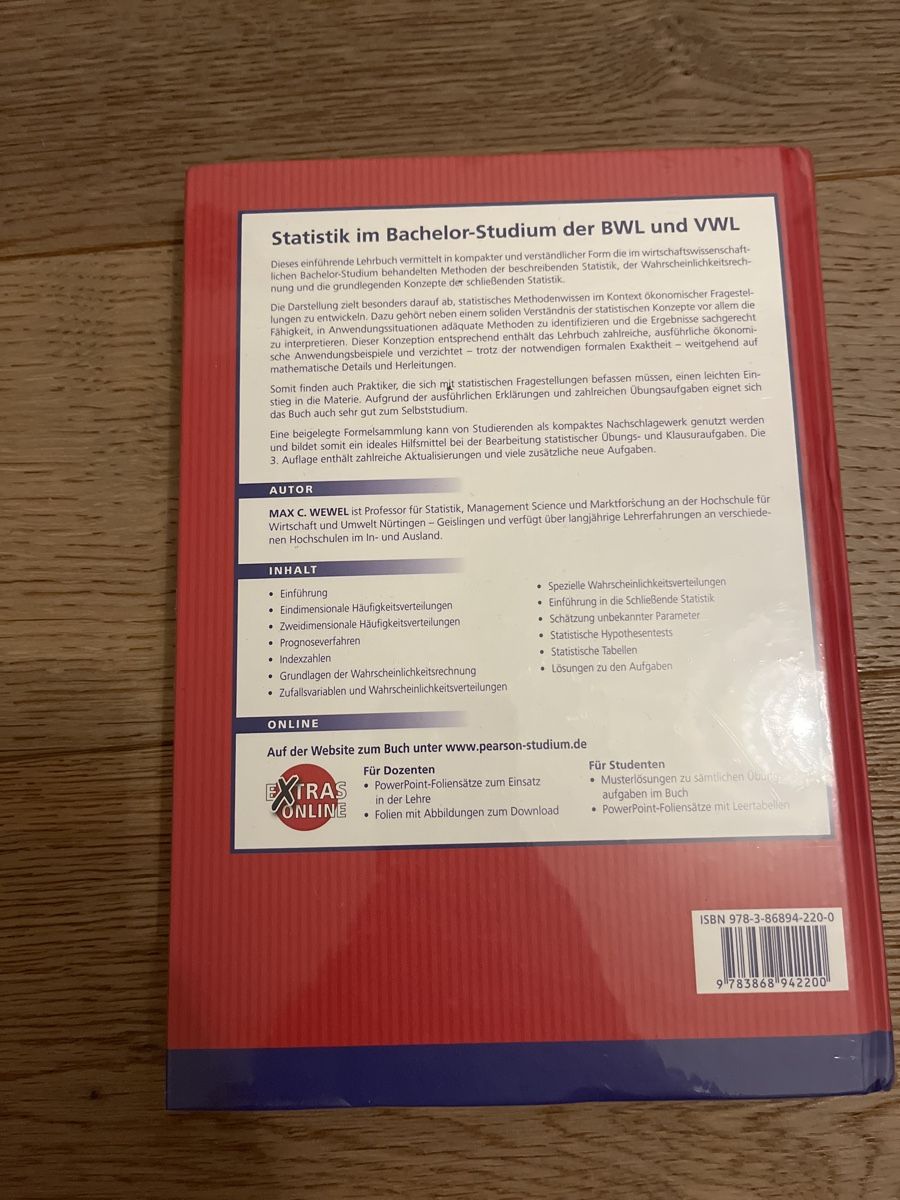 Libri: Statistik im Bachelor-Studium BWL & VWL Buch – Nuovo e nell'imballaggio originale da Richterswil venduto da ste_yzq7 1