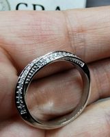 Bague argent avec diamants de moissanite certifiés GRA