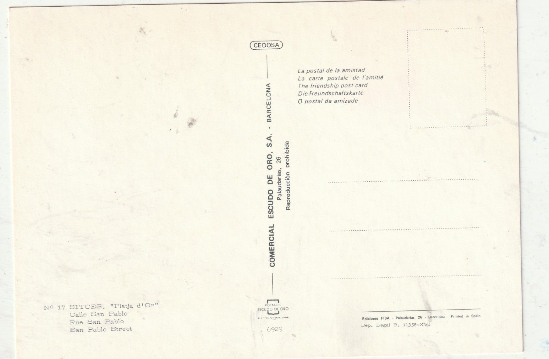 Cartoline postali: Sitege  San  Palo Strasse – Usato da Lumbrein venduto da made02 1