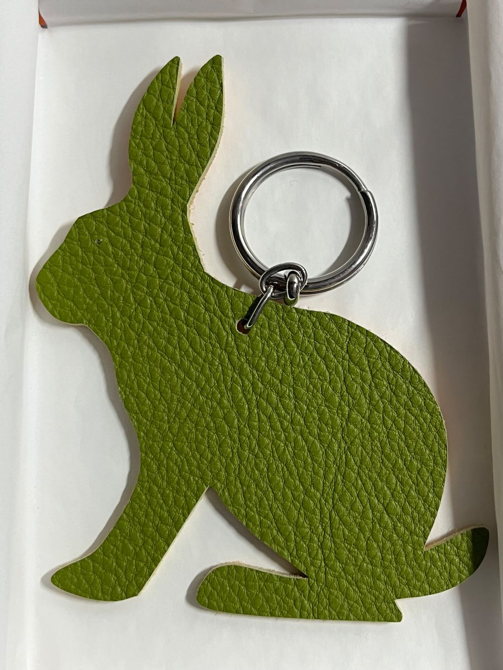 Hermès Portachiavi: Hermès Petite H Rabbit Key Ring Orange Green – Nuovo e nell'imballaggio originale da Binningen venduto da Mac1959 1