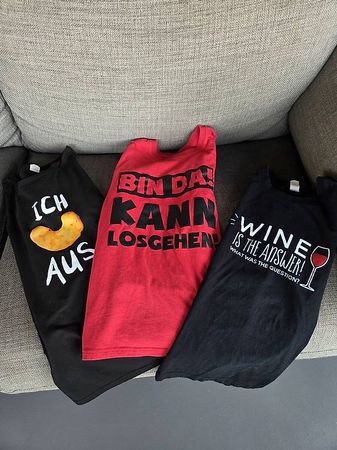 3 T-Shirts Gr. S/M im Set mit Sprüchen
