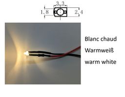 kit 5 LED 1.8mm 6-12V blanc chaud Warmweiß