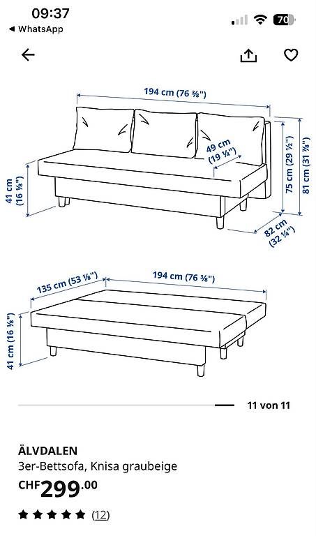 Sofas: Älvdalen Ikea Bettsofa – Gebraucht aus Spiez von hge_sm2z 3
