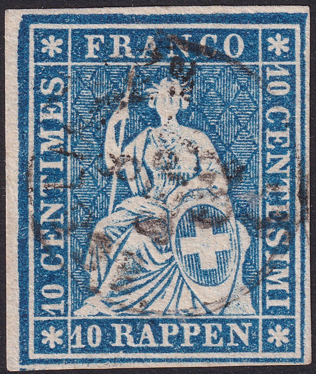 Tutti i francobolli: 23G (23B4) wunderschöne Bogenecke, LP!! – Usato da Sursee venduto da Luzernerraute