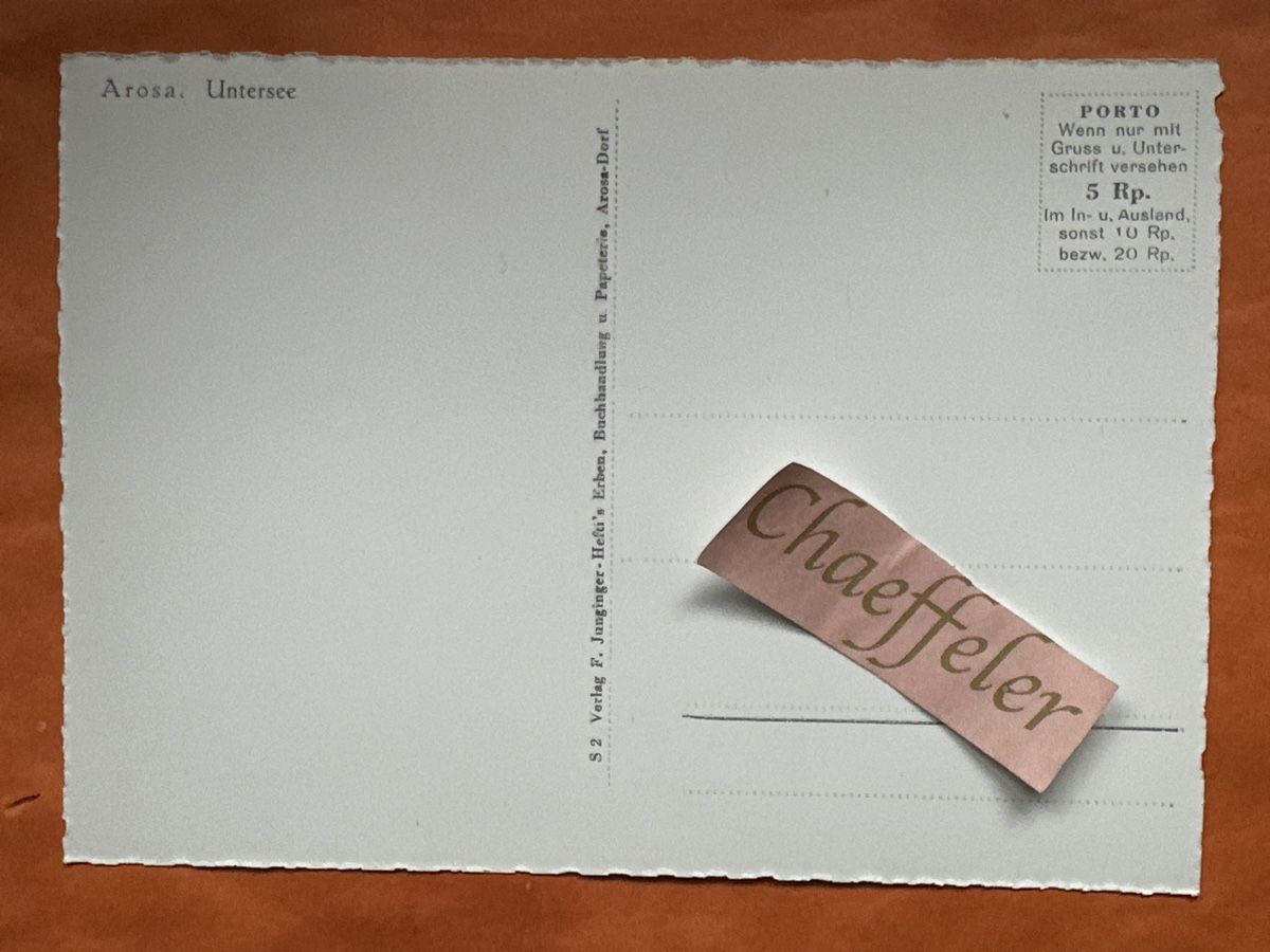 Cartoline postali: Arosa Untersee Vintage – Usato da Zürich venduto da Chaeffeler 1