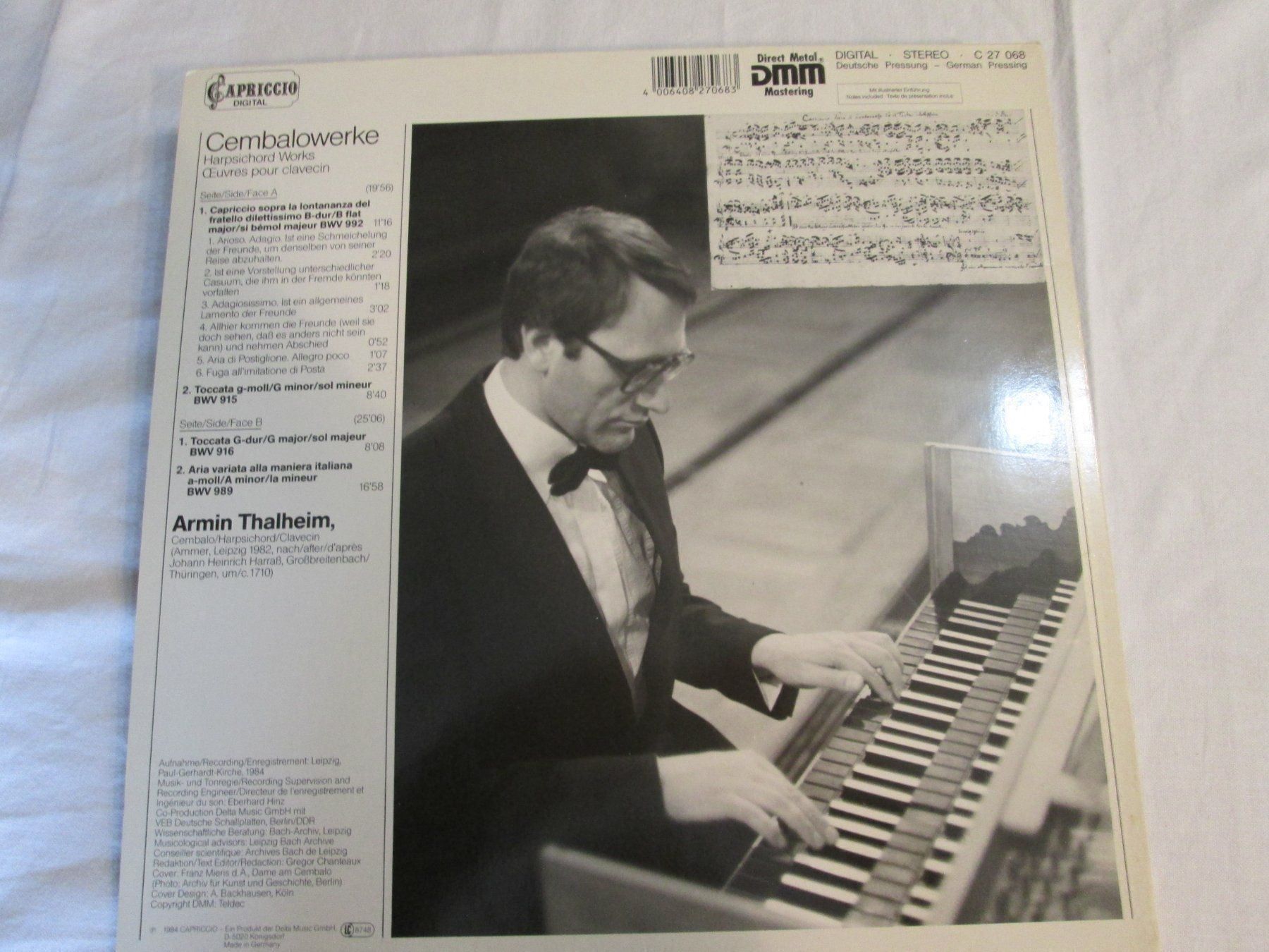 Dischi in vinile: Disque Vinyle Bach Armin Thalheim Cembalowerke Capriccio ... – Usato da la Chaux-de-Fonds venduto da Lampe 4
