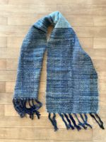 Weicher Schal in Blautönen / Schultertuch: Mohair und Wolle