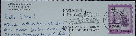 Cartoline postali: GASCHURN i. Montafon - mit Vallüla – Usato da Jona venduto da philajona 1