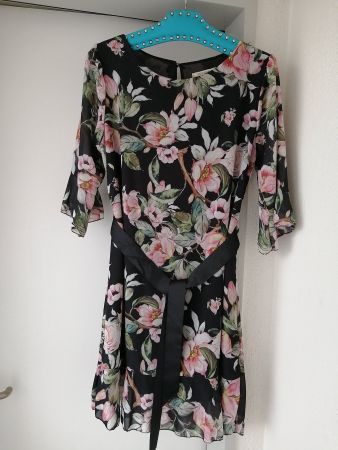 gefüttertes Chiffonkleid Gr. M