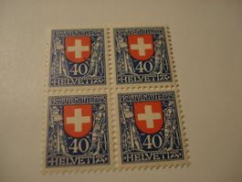Pro Juventute 1923, 4erblocks 40 Rp Wäppli, * Erstfalz