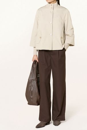 Trench Jacke 34,  kurz beige mit Stehkragen