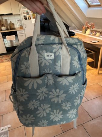 Roxy backpack denim floral print adjustable straps