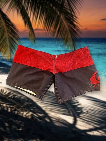 Quiksilver Volley Badeshorts grau-rot-navy, Herren S
