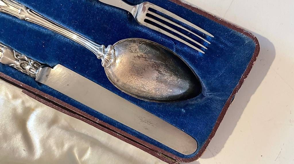 Set di posate: Reisebesteck Silber ca 1900 – Usato da Basel venduto da ninenintynine