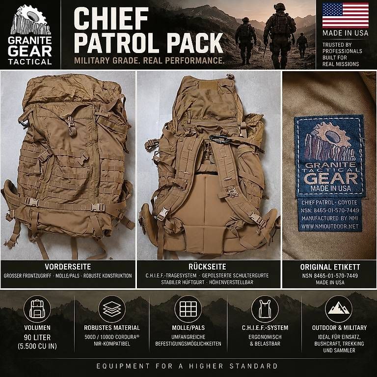 Zaini: Granite Gear Tactical CHIEF Patrol Pack – Usato da Rothenfluh venduto da BushOps